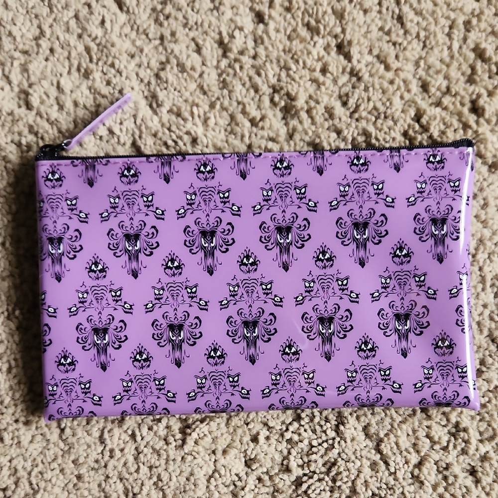 Haunted Mansion Purple Patterned Zipper Pouch